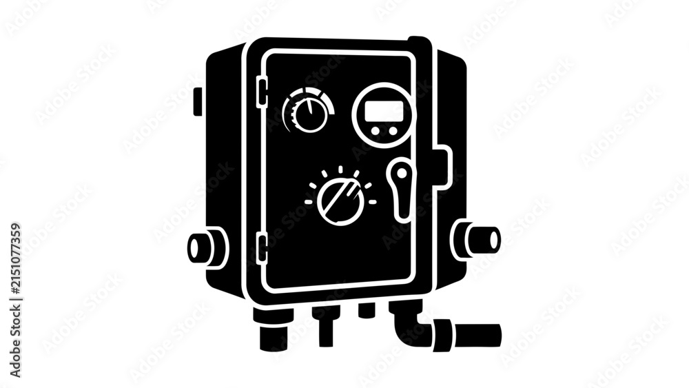 Fototapeta premium Industrial Control Panel Vector Illustration
