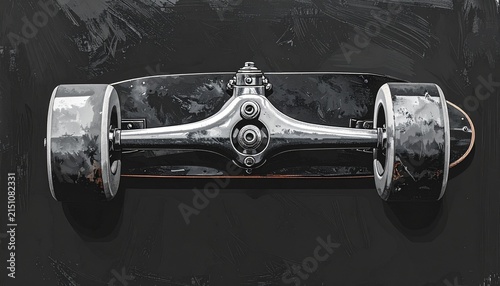 Vintage skateboard trucks isolated on dark background.