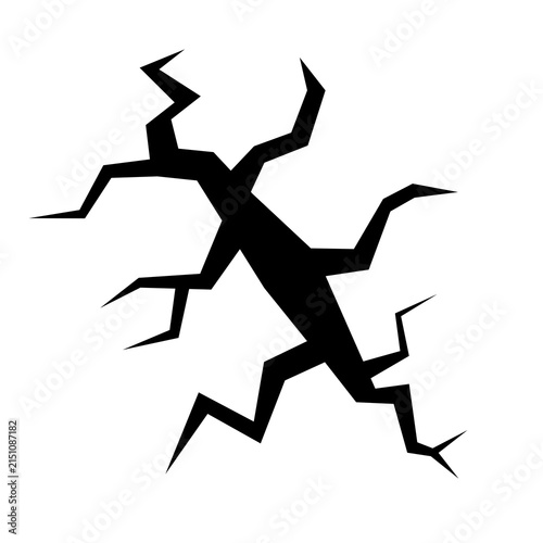 Obraz na płótnie Stylized black crack illustration