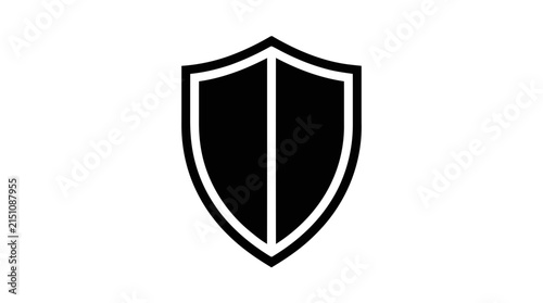 Vector illustration of shield icon, simple flat design, vector illustration on a transparent background