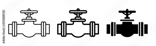 Industrial Valve Icons, Plumbing Control Symbols, Engineering Flow Regulator Graphics