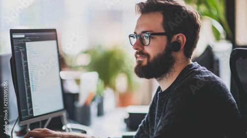 Person working computer