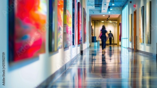 Modern art gallery corridor