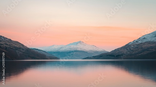 Mountain lake dawn