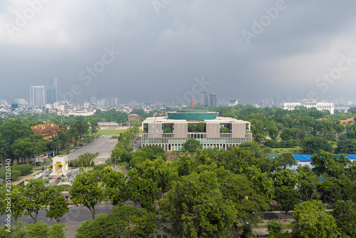 Vietnam National Assembly Building in Hanoi Amid Lush Urban Landscape