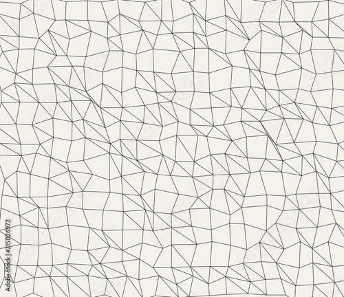 Quadro su tela Abstract geometric grid pattern with irregular black lines illustration