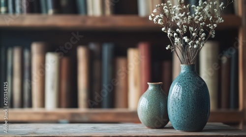 Vases bookshelf decor