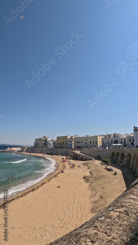 Scenic view of gallipoli beach in salento, italy