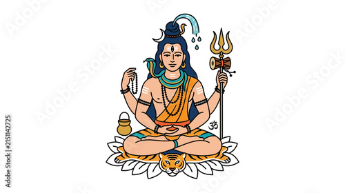 фотографія Meditating Deity with Multiple Arms and Symbols