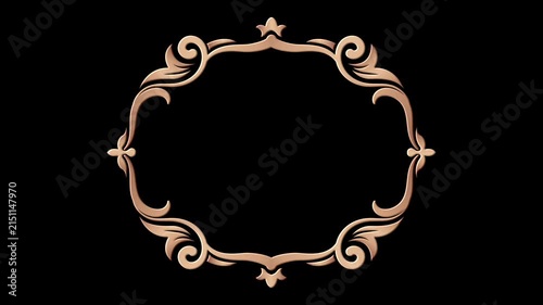 Vintage Ornamental Border Frame Animation with Alpha