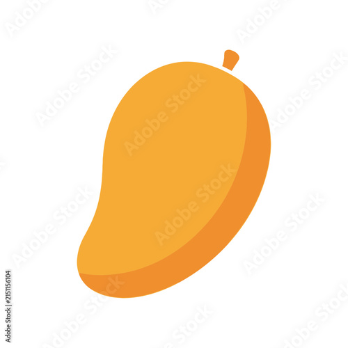 Illustration of a mango fruit with a stem.