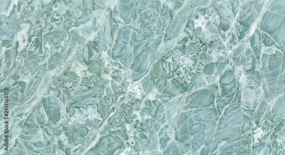 Naklejka premium Mint green and white patterned marble stone texture