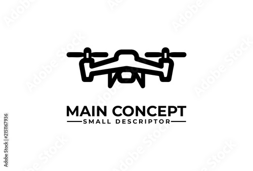 Drone icon illustrates aerial photography technology and advanced modern surveillance capabilities.