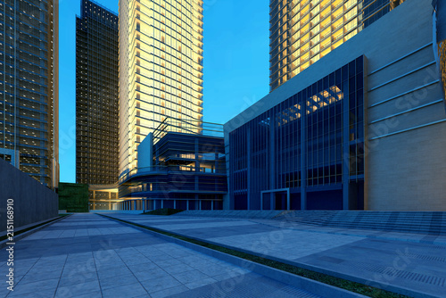 Building Towers Exterior View  3D Render