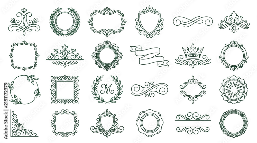 Fototapeta premium Elegant Decorative Flourish Elements Collection - Vector Ornaments