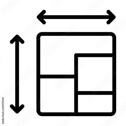 Blueprint floor plan measurements high quality creative design icon line style