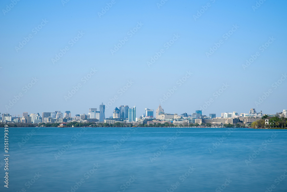 Fototapeta premium Cityscape by West Lake, Hangzhou, Zhejiang, China