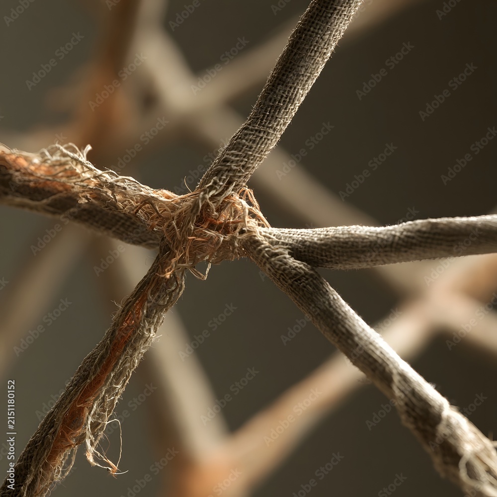 Fototapeta premium Physical frayed textile threads