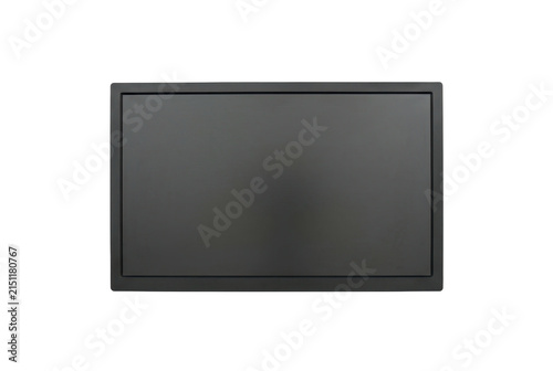 Minimalist flat panel monitor front view isolated.