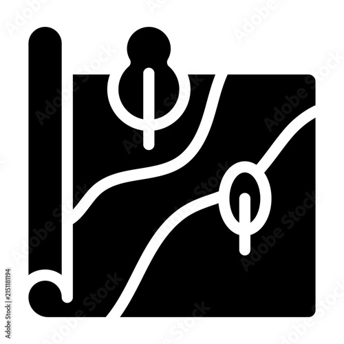 Fotografía Landscape site plan blueprint icon glyph black style