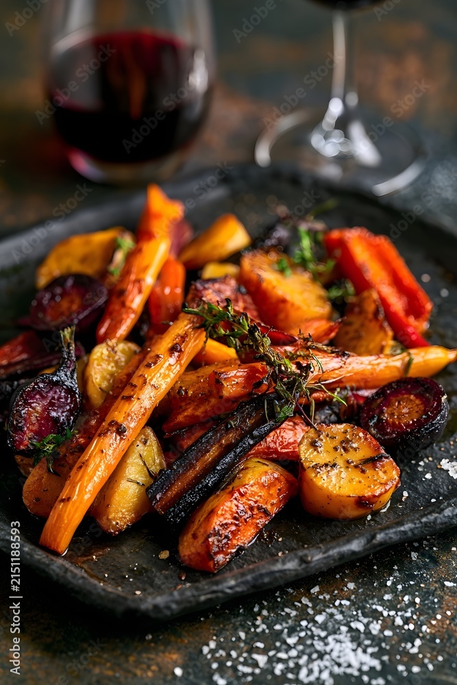 Fototapeta premium Braised Root Vegetables