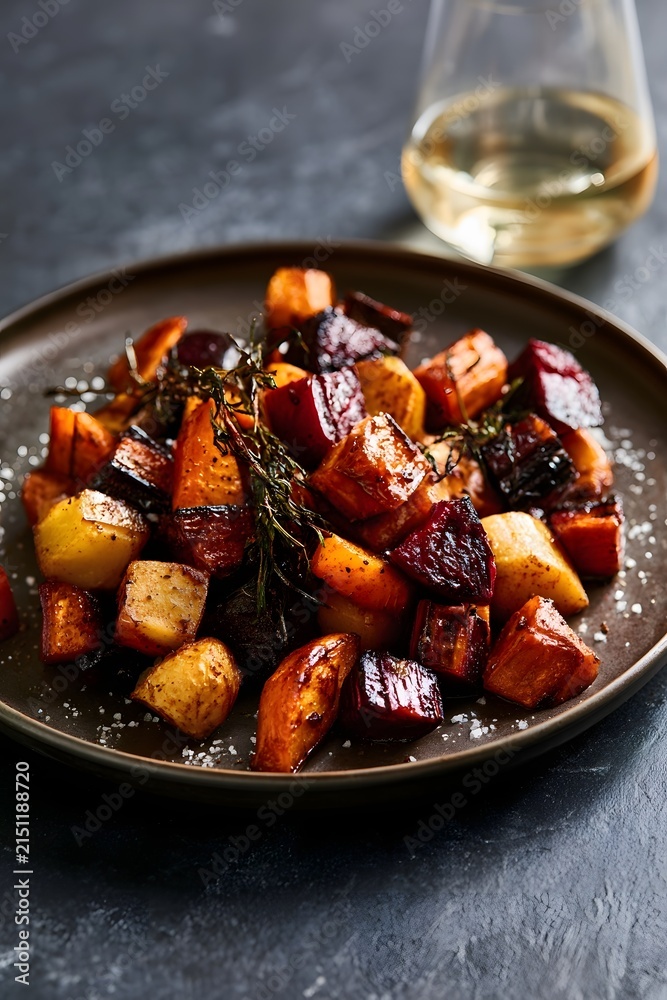 Fototapeta premium Braised Root Vegetables