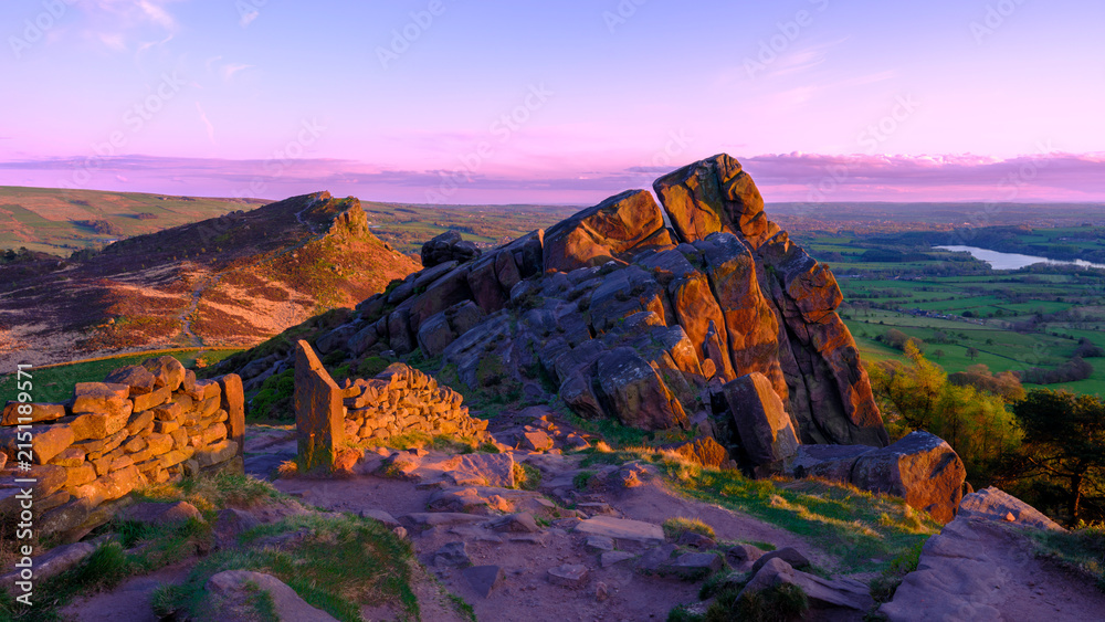 Fototapeta premium Sunset at The Roaches, Peak District National Park