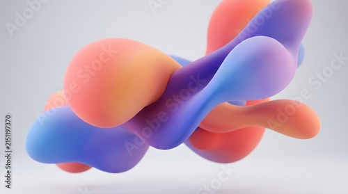 Modern 3D Abstract Gradient Blob Shapes Background
