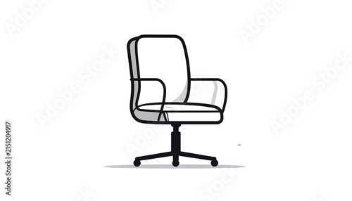 Minimalist black office chair drawing.