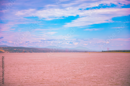 view of the Saint Lawrence River in Quebec, Canada