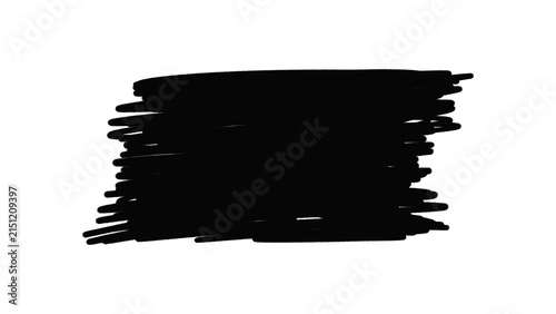 Black hand drawn marker scribble stroke stain on transparent background. For banner background, highlight box, text space, label, sale badge, quote frame, and social media graphics. Hatching texture