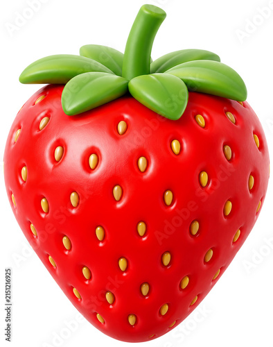A cute 3D strawberry