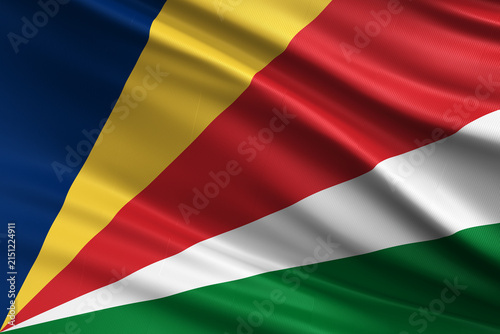Waving national flag of Seychelles background