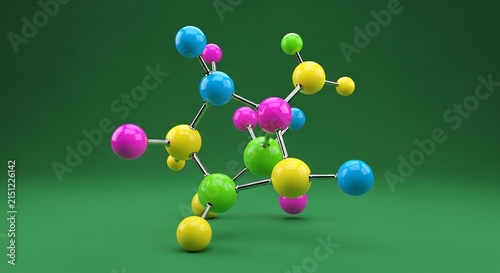 鮮やかな分子構造の3Dレンダリング：科学の美しさを探求
