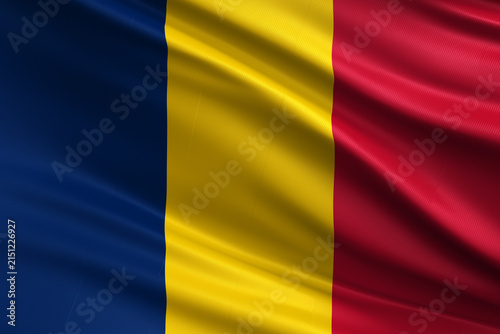 Waving national flag of Chad background