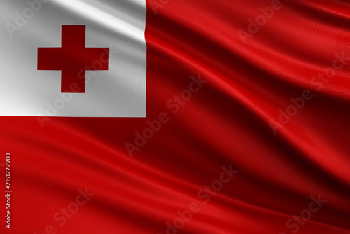Waving national flag of Tonga background.