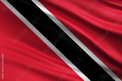 Waving national flag of Trinidad and Tobago background.