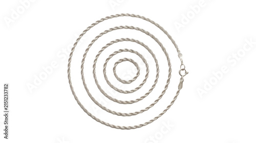 Natural cotton lasso rope with loose loop, isolated on cutout transparent background