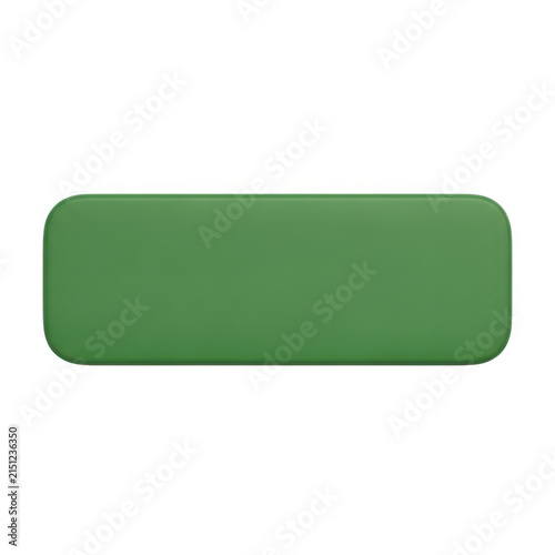 Green rectangular eraser block isolated on white background