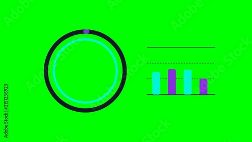 Minimalist digital data visualization elements on a vibrant green background