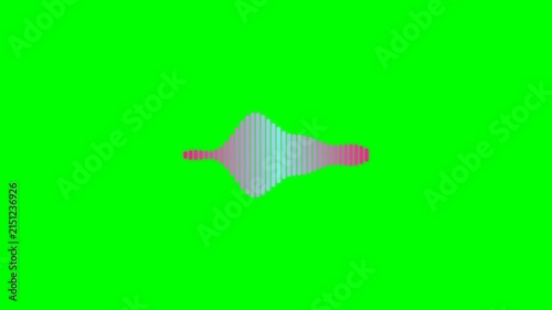 Vibrant gradient audio waveform visualization on a solid green background