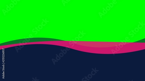Abstract background featuring smooth layered waves in vibrant green and pink