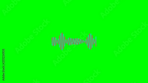 A vibrant animated sound wave graphic isolated on a bright green background