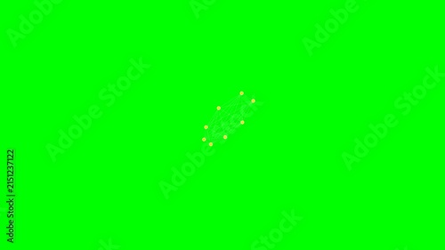 A bright yellow firework explosion effect on a solid green screen background