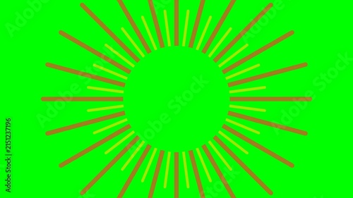 Vibrant sunburst pattern with radiating lines on a bright green background