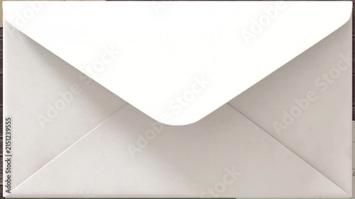 White Envelope Opening Transition Animation on Green Screen Background