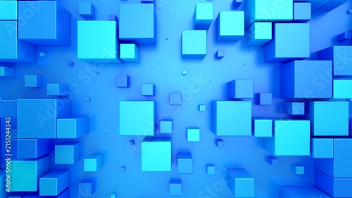 Background of Cubes. Abstract motion, loop, two color, 3d rendering, 4k resolution
