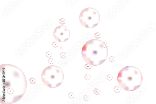 Canvas Print Abstract pink circular bokeh light orbs on transparent background