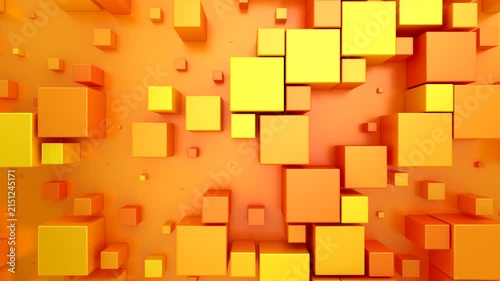 Background of Cubes. Abstract motion, loop, two color, 3d rendering, 4k resolution
