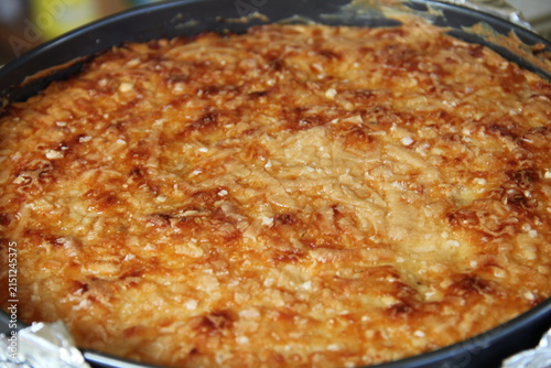Canvastavla Greek style moussaka with lamb potatoes and béchamel sauce
